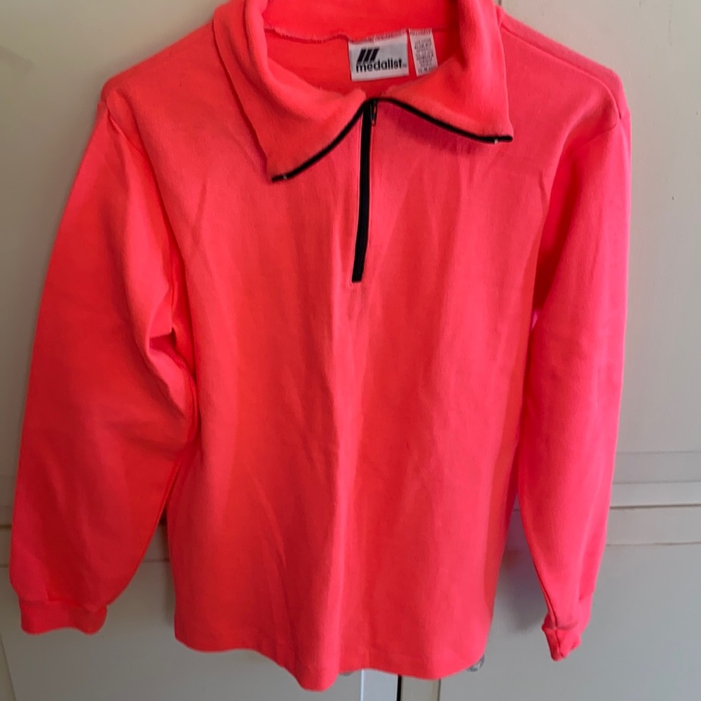 Zip front Neon Coral Ski Top
